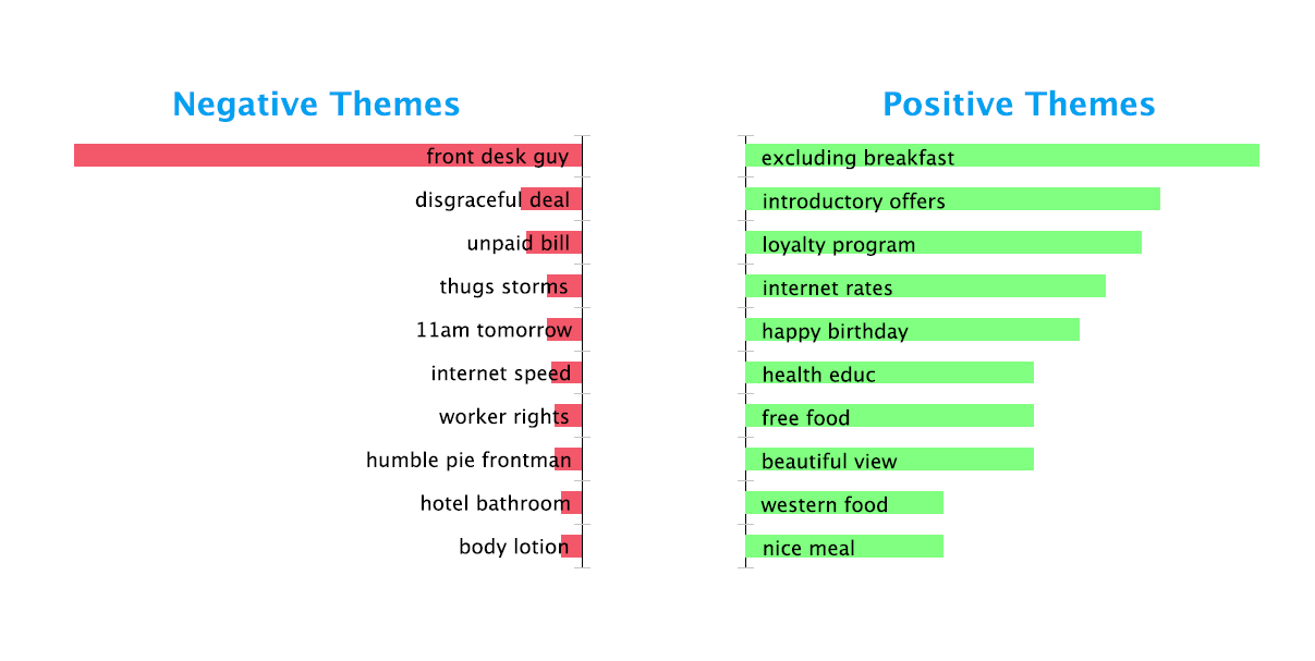 Positive and Negative Topics - Hospitality Social Media Analysis